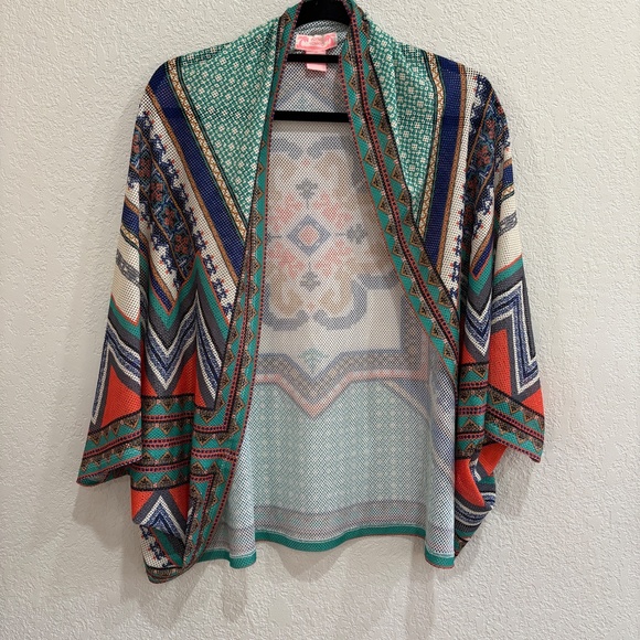 Boho Tribal Print Kimono – Open Front Lightweight Layer - Picture 3 of 3